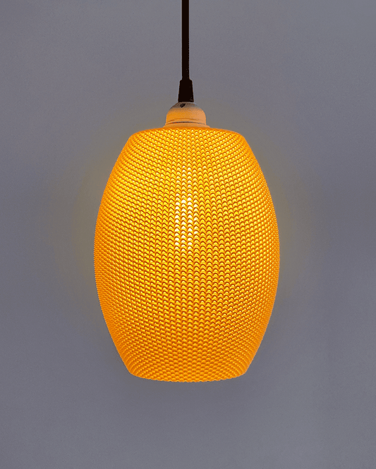 Peace N Joy OVO Lampshade RippleMesh - Luxury Oval Pendant Light Shade | Warm Textured Glow for Modern Living, Dining & Bedroom Decor