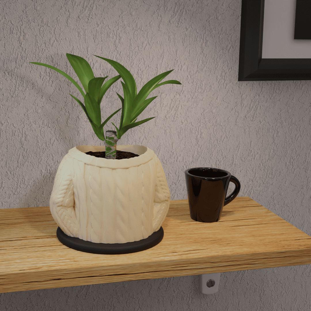 Peace N Joy Wool Sweater Planter Pot - Modern Cozy Design for Indoor Plants - Luxury Home Decor Accent