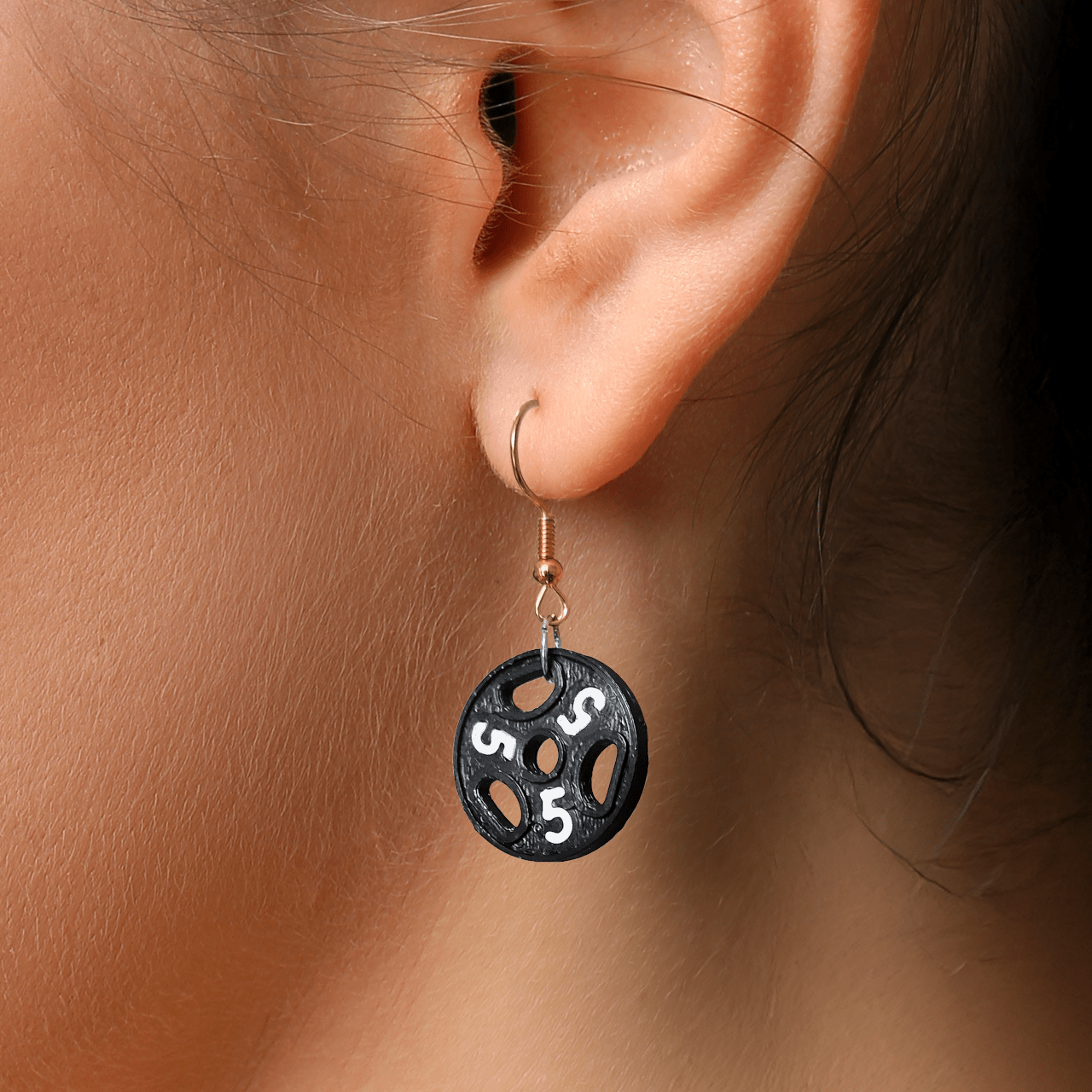 Disk Weight Earring - Bold Fitness-Inspired Jewelry for Gym Girls by Peace N Joy