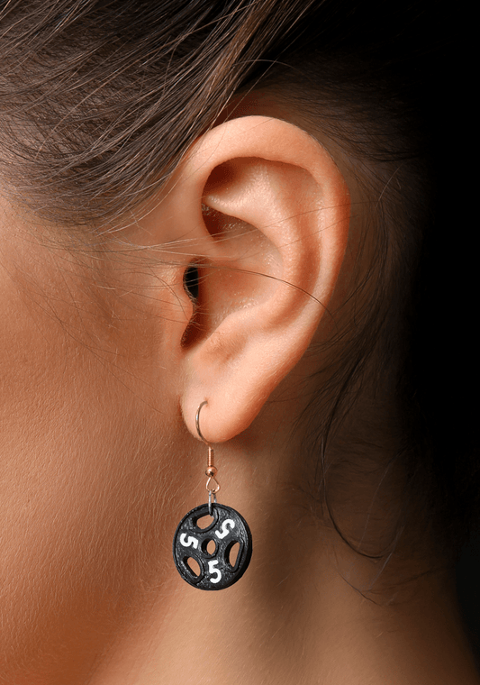 Disk Weight Earring - Bold Fitness-Inspired Jewelry for Gym Girls by Peace N Joy