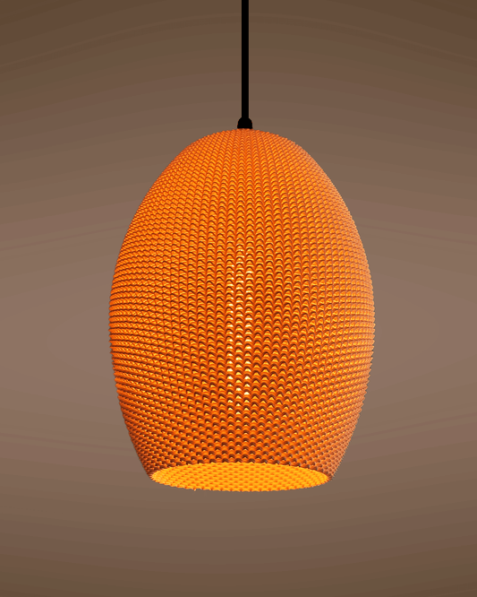 Peace N Joy OVO Lampshade RippleMesh - Luxury Oval Pendant Light Shade | Warm Textured Glow for Modern Living, Dining & Bedroom Decor