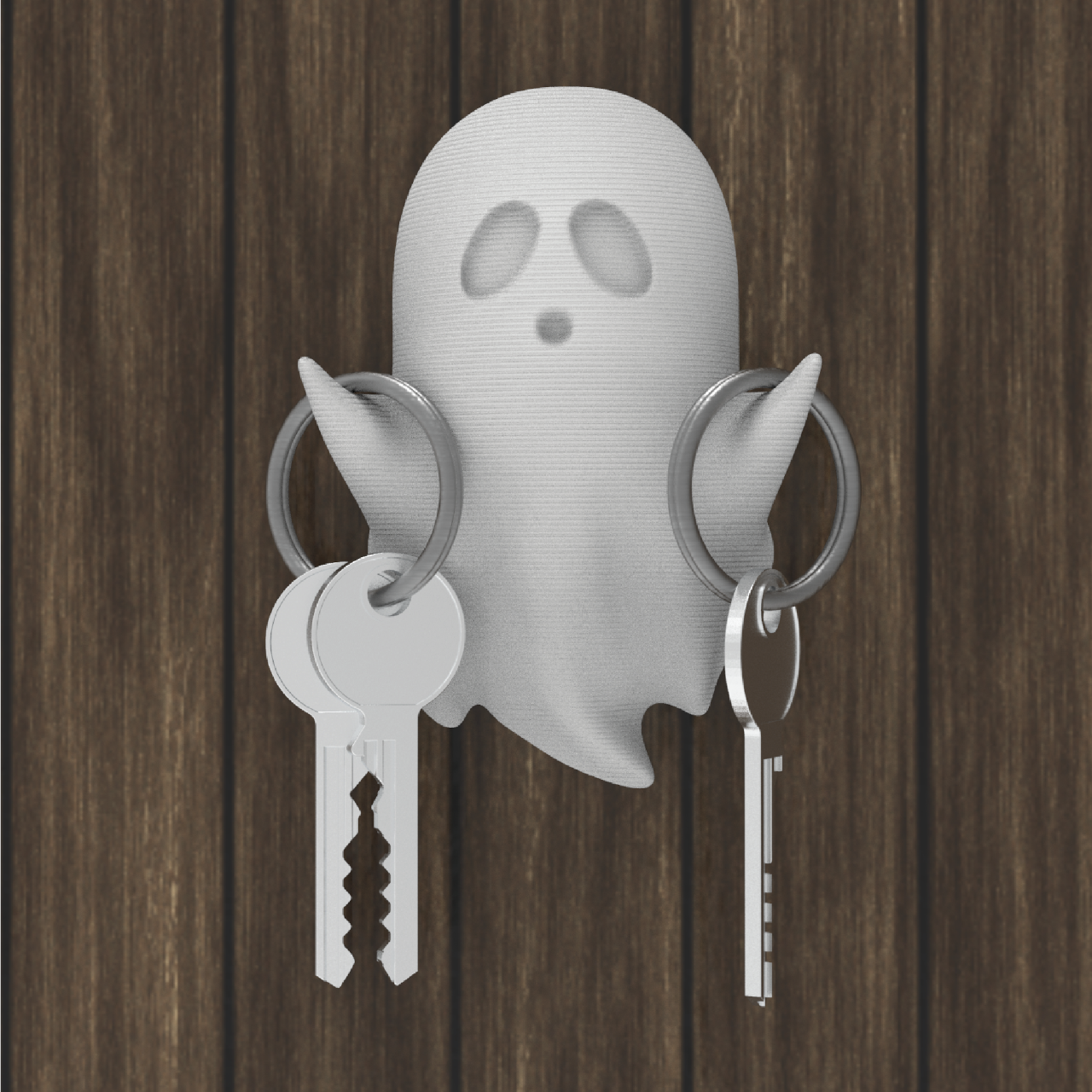 Peace N Joy Ghost Key Holder - Halloween Wall Hook for Keys - Set of 3 | Cute Floating Ghost Design