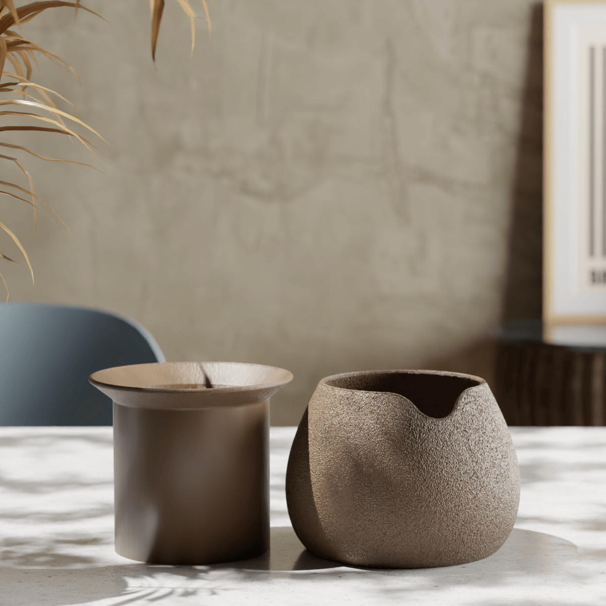 Peace N Joy AquaFlora Self-Watering Planter - Modern Two-Piece Design with Hidden Reservoir for Effortless Plant Care