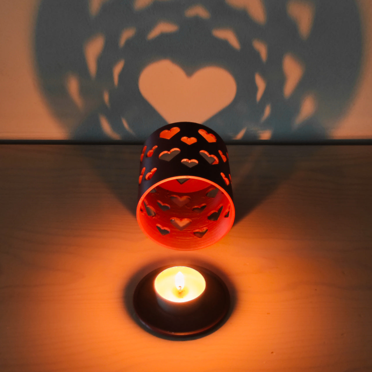 Peace N Joy Light of Love - Set of 2 Romantic Tealight Holders with Heart Shadows for Couples & Special Occasions