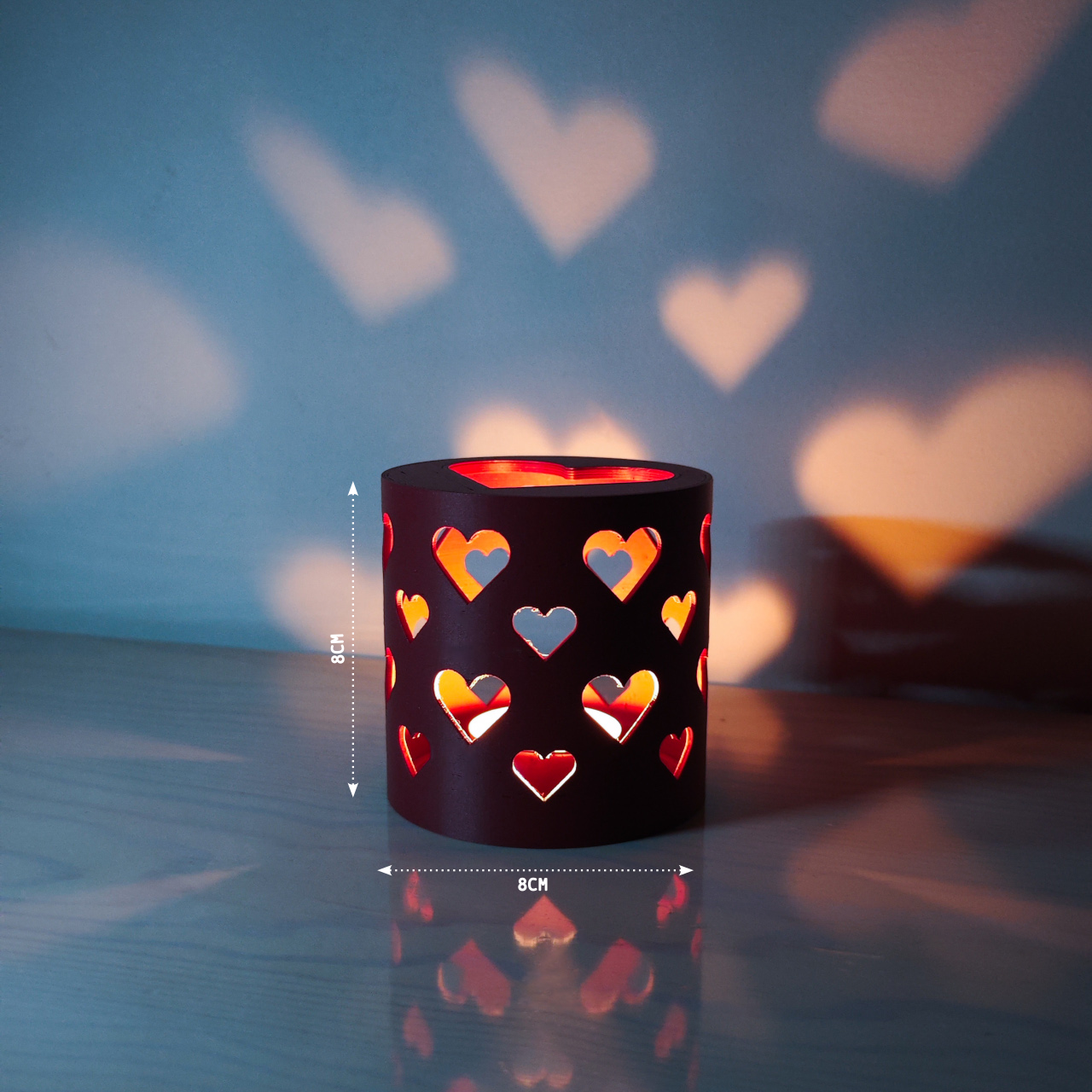 Peace N Joy Light of Love - Set of 2 Romantic Tealight Holders with Heart Shadows for Couples & Special Occasions