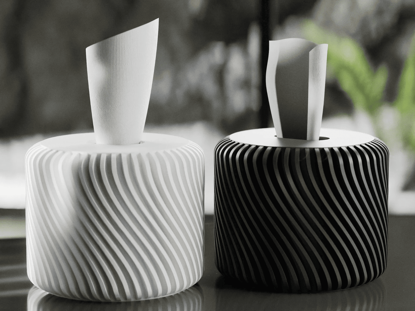 Peace N Joy Modern Spiral Tissue Box Cover - Decorative Toilet Paper Dispenser for Bathroom, Kitchen, Living Room