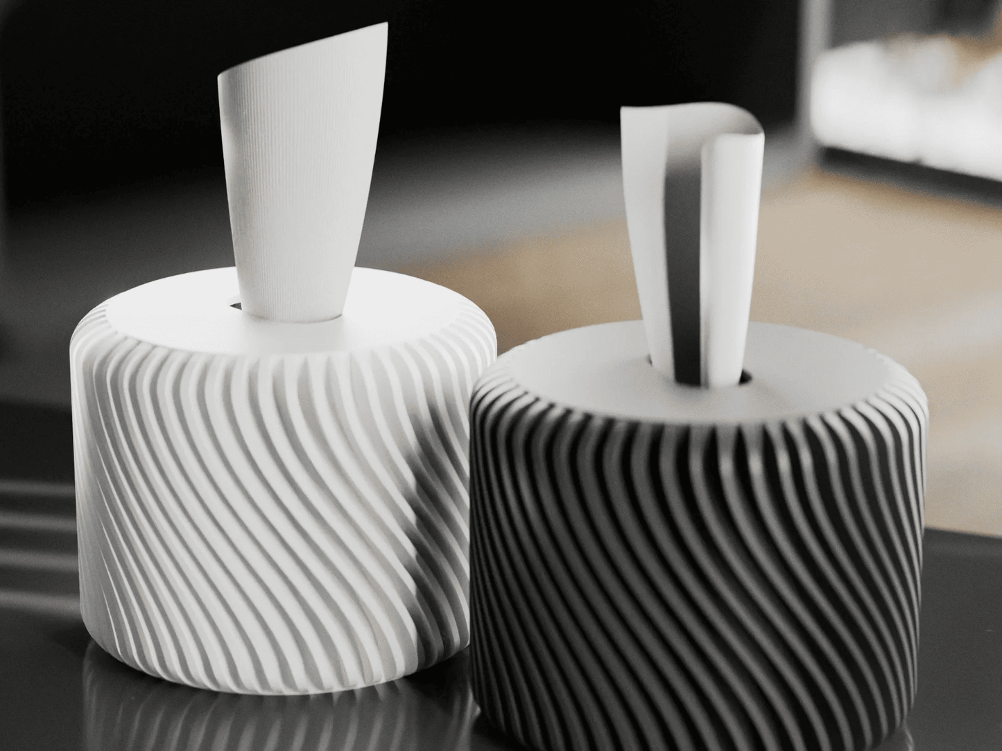 Peace N Joy Modern Spiral Tissue Box Cover - Decorative Toilet Paper Dispenser for Bathroom, Kitchen, Living Room