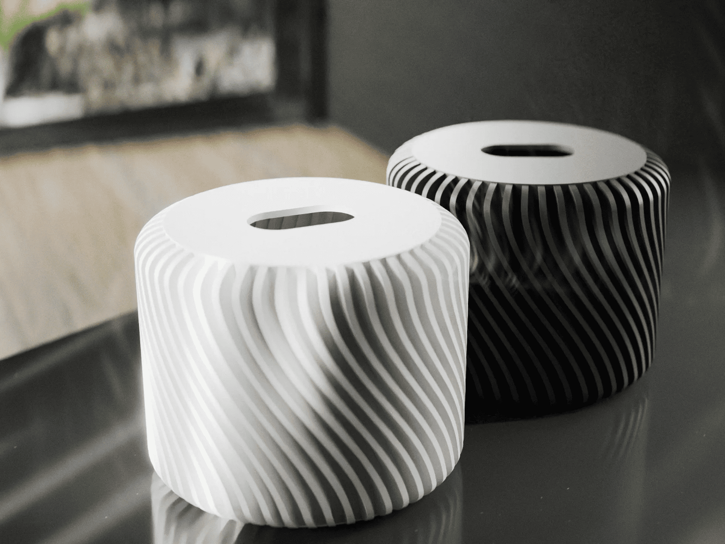 Peace N Joy Modern Spiral Tissue Box Cover - Decorative Toilet Paper Dispenser for Bathroom, Kitchen, Living Room