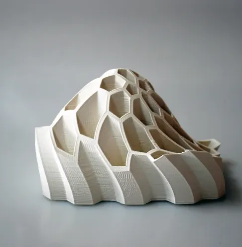 Peace N Joy Modern Geometric Pen & Pencil Holder - Unique Desk Organizer for Home & Office - White