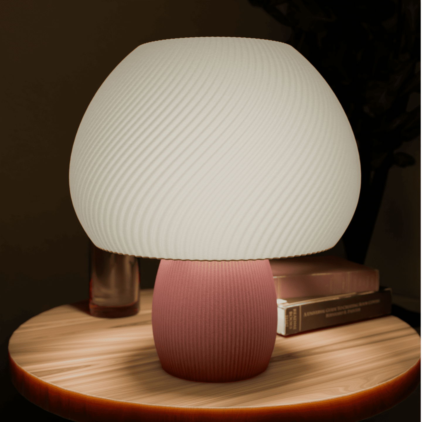 Rippled Mushroom Twisted Lamp by Peace N Joy - Modern Luxury Accent Table Lamp