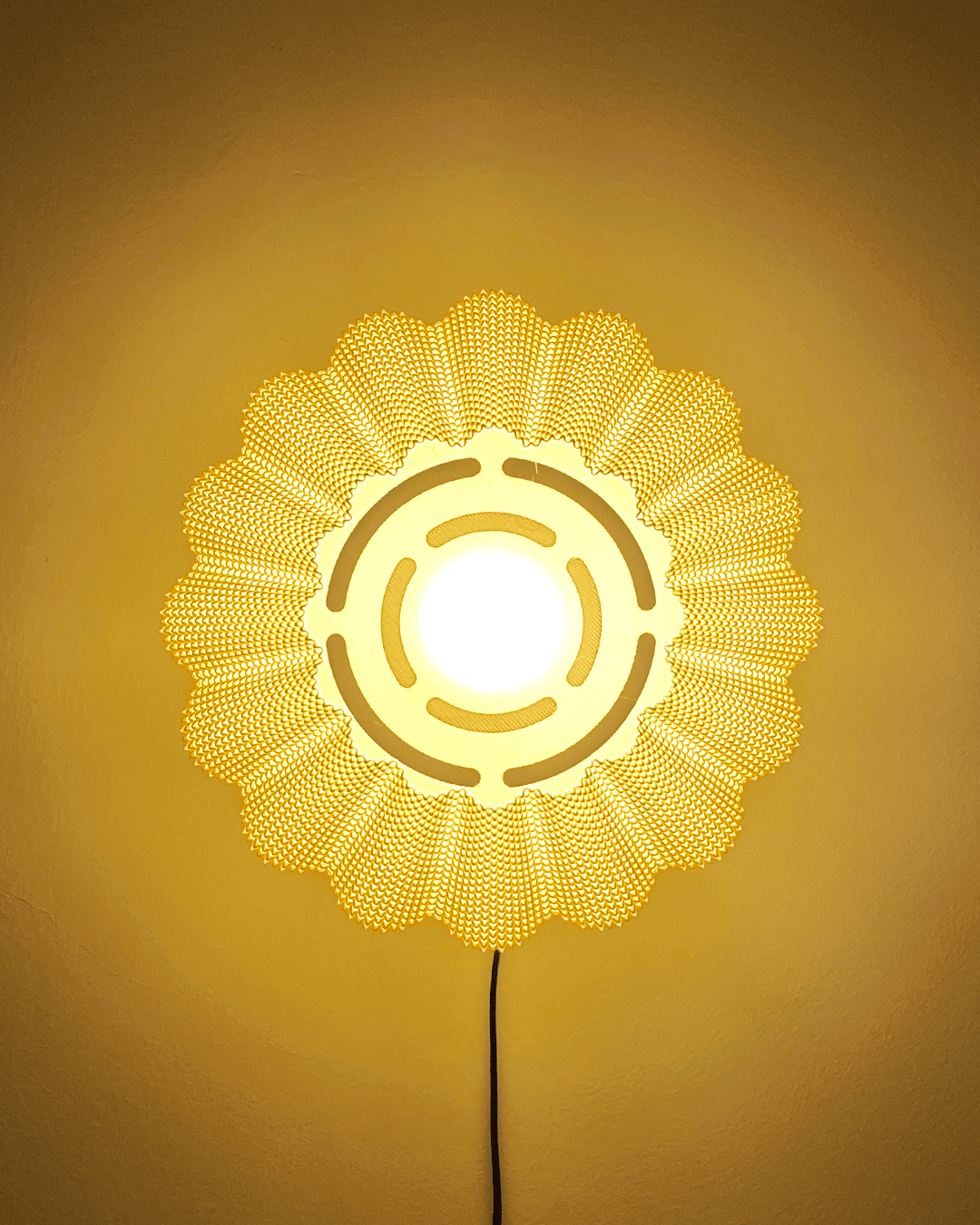 SOL WALL LAMP RippleMesh by Peace N Joy - Sculptural Hanging or Wall-Mounted Luxury Lamp with Textured Glow