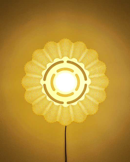 SOL WALL LAMP RippleMesh by Peace N Joy - Sculptural Hanging or Wall-Mounted Luxury Lamp with Textured Glow