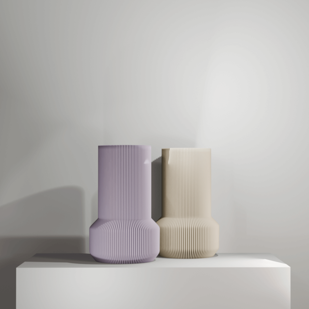 NIZA Vase by Peace N Joy - Modern Ribbed Luxury Accent Vase for Elegant Home Decor