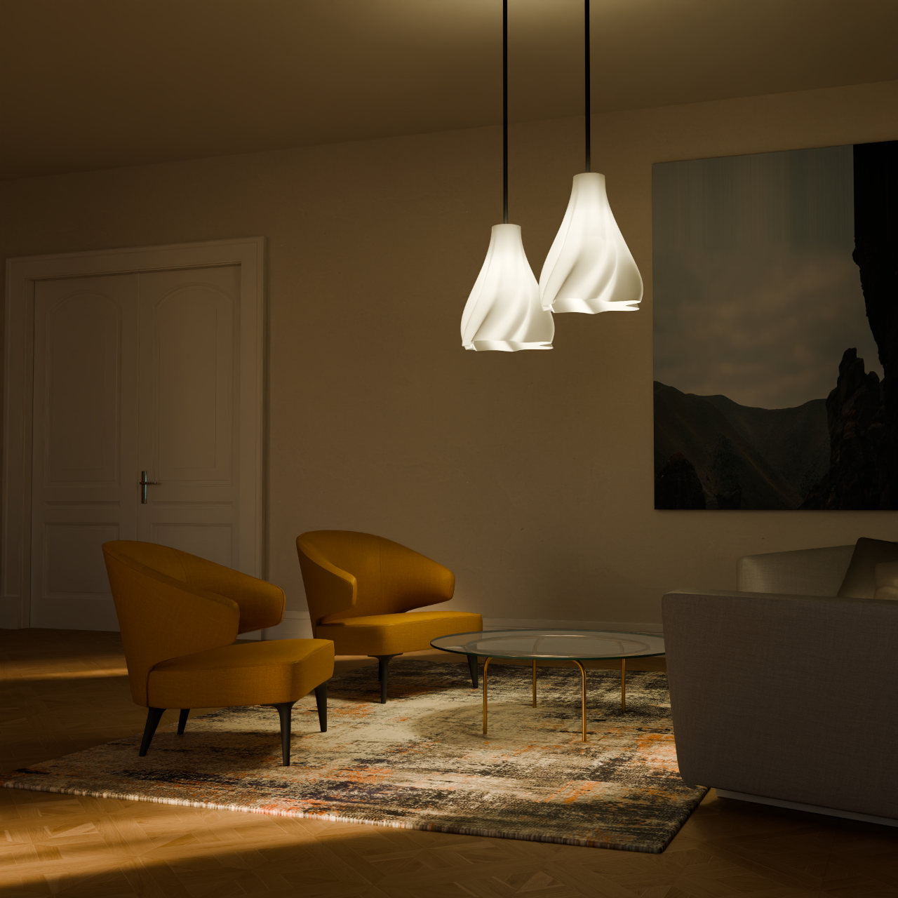 Silken Flow Pendant Lamp by Peace N Joy - Modern Luxury Swirl Ceiling Light