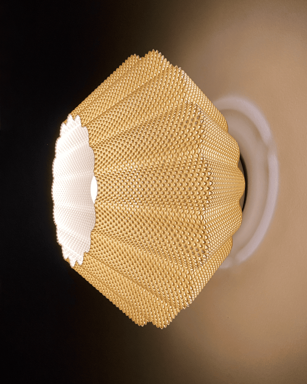 SOL WALL LAMP RippleMesh by Peace N Joy - Sculptural Hanging or Wall-Mounted Luxury Lamp with Textured Glow