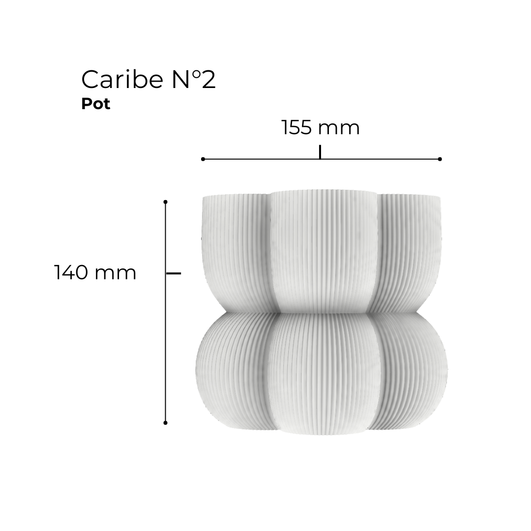 Peace N Joy CARIBE N02 POT - Modern Sculptural Planter with Bold Ribbed Design | Contemporary Luxury Home Decor Accent