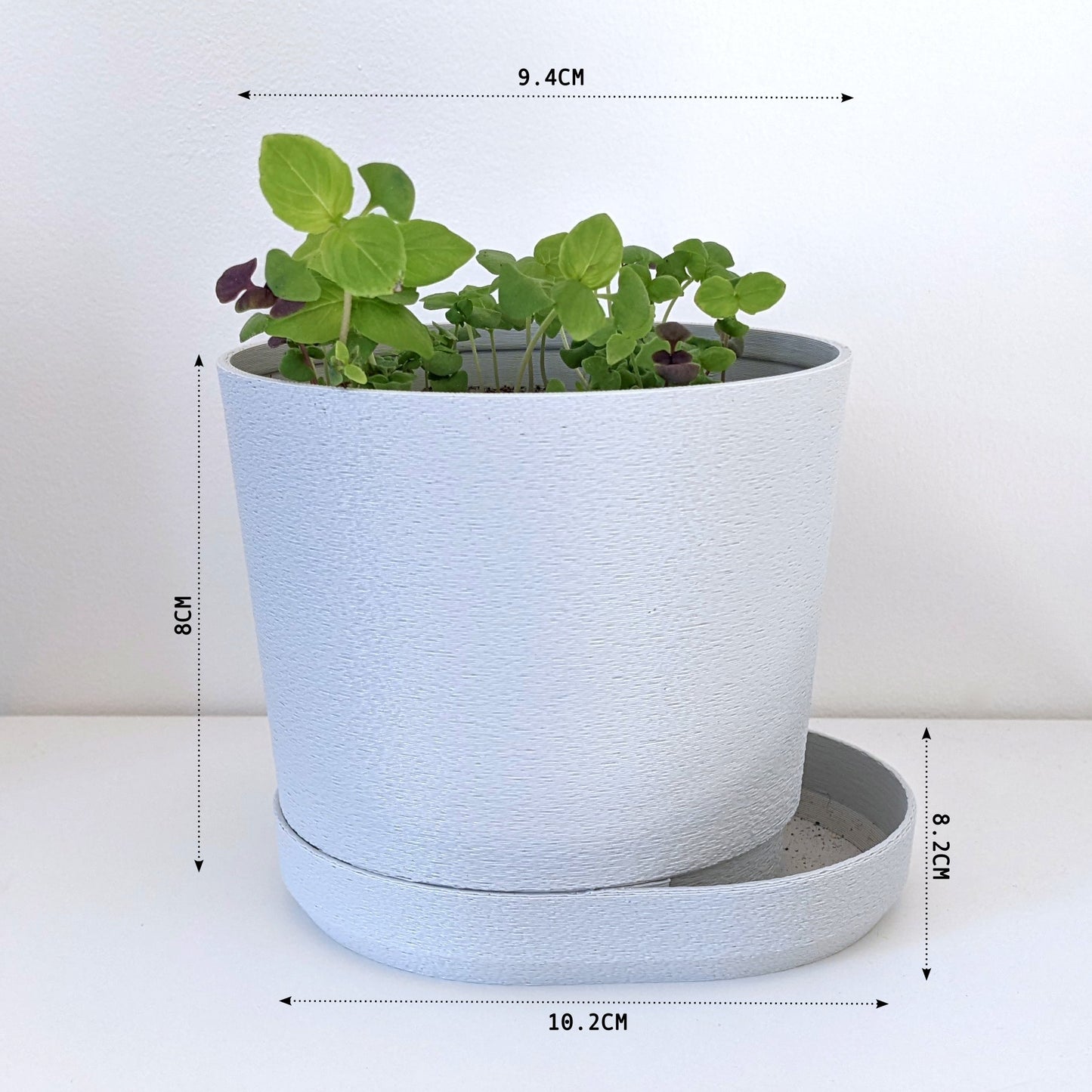 Peace N Joy - PLANTER 03 | Self-Watering Indoor Planter with Minimalist Design - Elegant White Texture for Modern Home & Office Decor