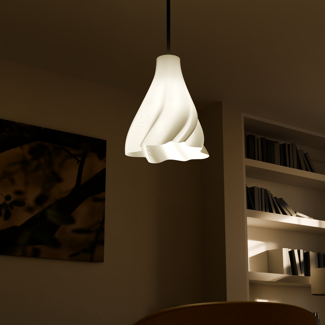 Silken Flow Pendant Lamp by Peace N Joy - Modern Luxury Swirl Ceiling Light