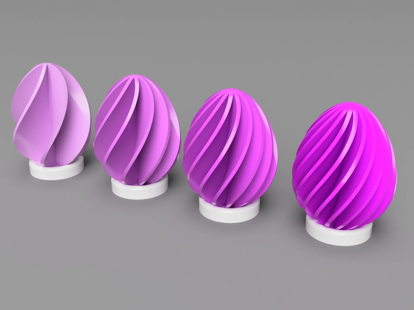 Peace N Joy Elegant 3D Spiral Easter Egg Ornaments with stand - Modern Decorative Egg Set with Swirl Design - Unique Home & Tabletop Decor - Pack of 6