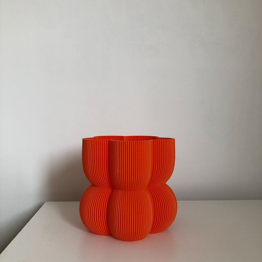 Peace N Joy CARIBE N02 POT - Modern Sculptural Planter with Bold Ribbed Design | Contemporary Luxury Home Decor Accent