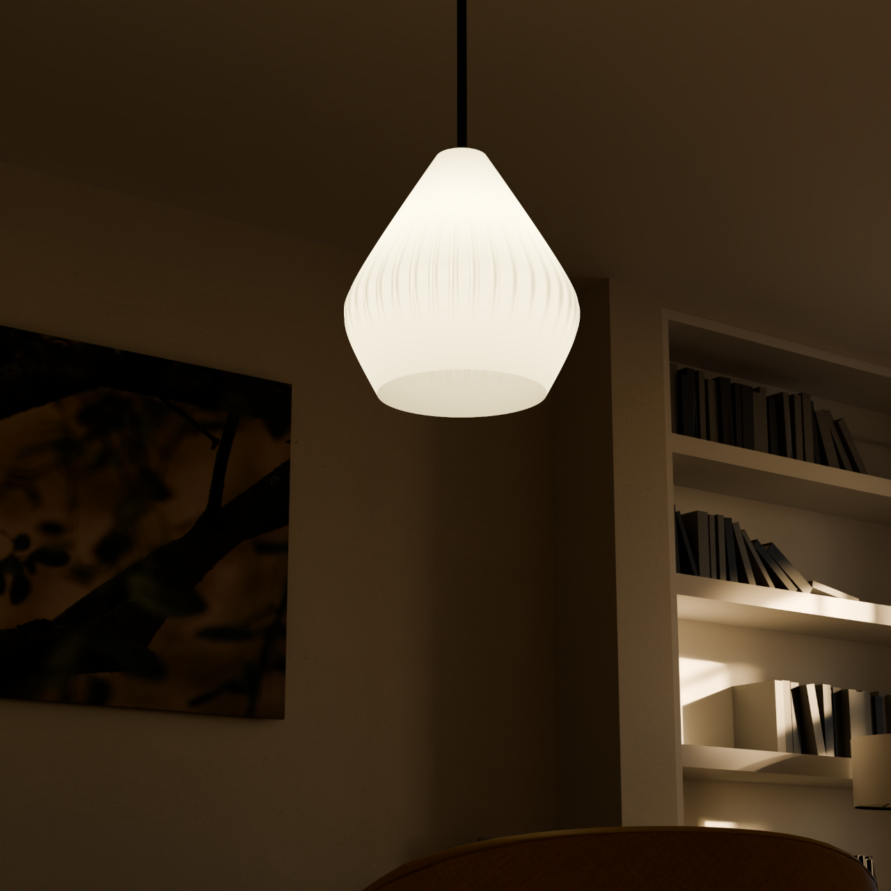 Bell Pendant Lamp by Peace N Joy - Modern Luxury Ribbed Ceiling Light