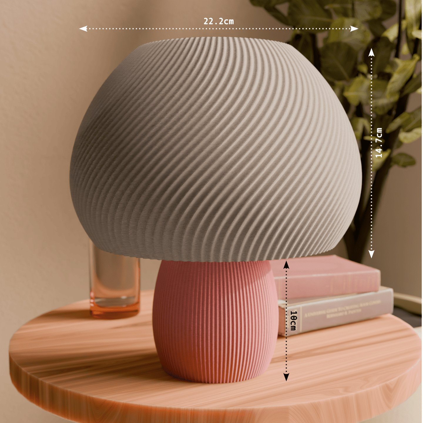 Rippled Mushroom Twisted Lamp by Peace N Joy - Modern Luxury Accent Table Lamp