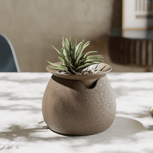 Peace N Joy AquaFlora Self-Watering Planter - Modern Two-Piece Design with Hidden Reservoir for Effortless Plant Care