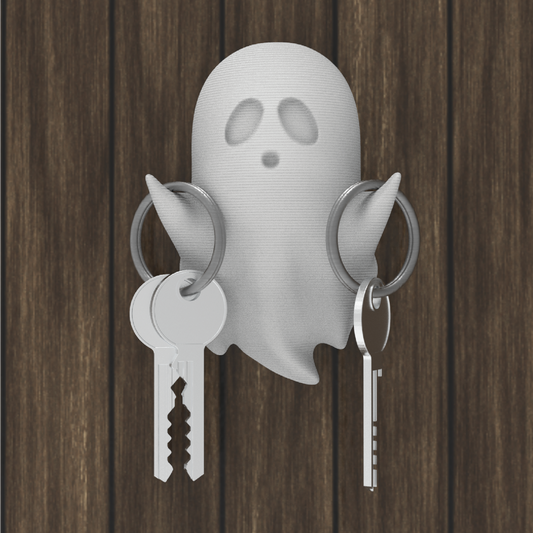 Peace N Joy Ghost Key Holder - Halloween Wall Hook for Keys - Set of 3 | Cute Floating Ghost Design