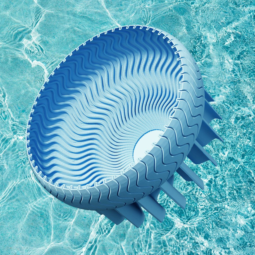 Peace N Joy Jellyfish Plate - Designer Table Art Bowl by Kowafatcompany - Sculptural Home Decor & Serving Dish in Oceanic Blue