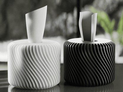 Peace N Joy Modern Spiral Tissue Box Cover - Decorative Toilet Paper Dispenser for Bathroom, Kitchen, Living Room