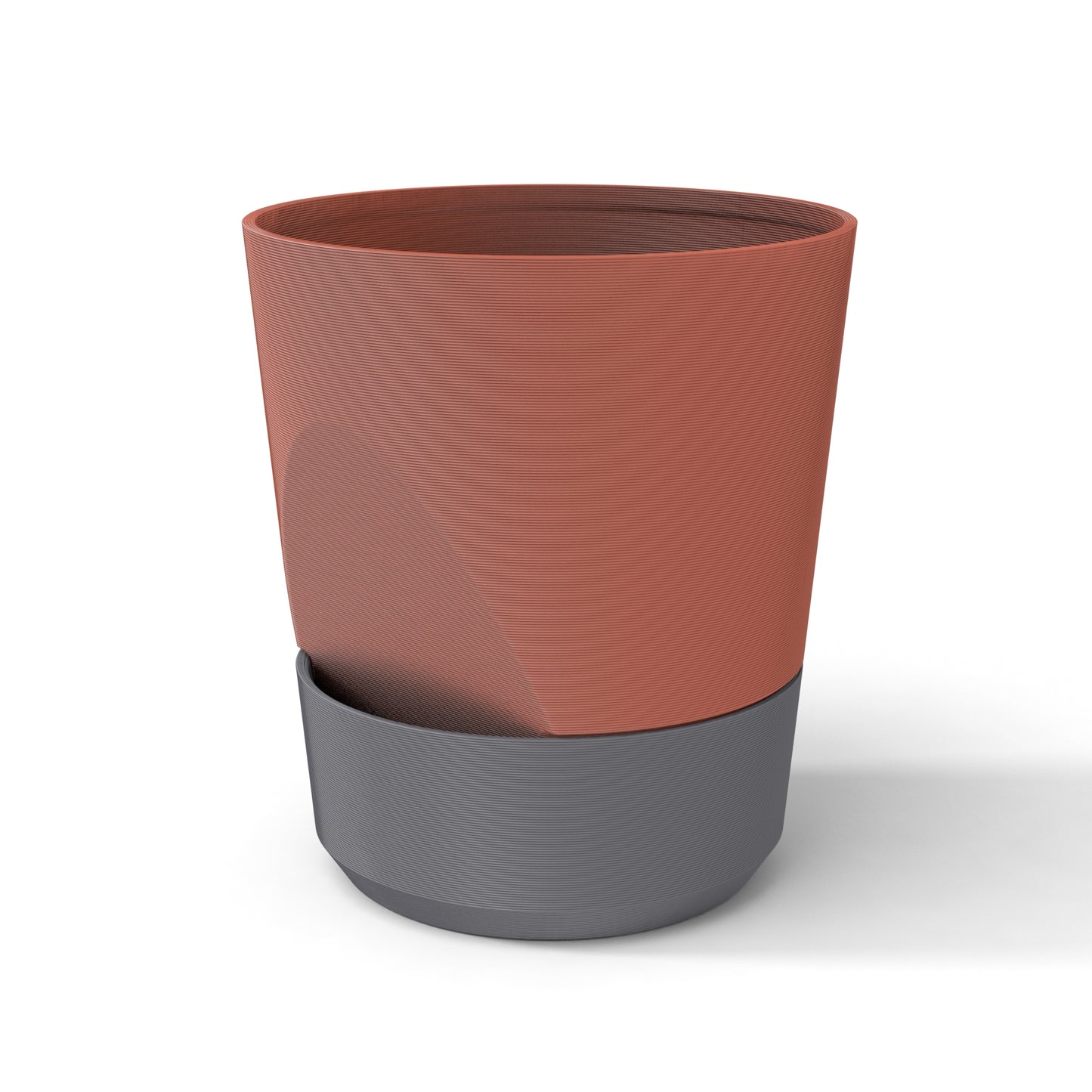 Peace N Joy - PLANTER 01 | Modern Self-Watering Indoor Planter Pot with Base - Contemporary Terracotta & Graphite Finish | Stylish Home & Office Decor