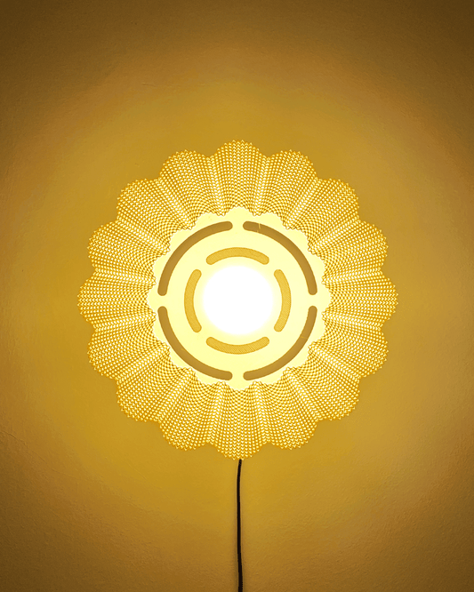 SOL WALL LAMP RippleMesh by Peace N Joy – Sculptural Hanging or Wall-Mounted Luxury Lamp with Textured Glow