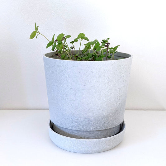 Peace N Joy – PLANTER 03 | Self-Watering Indoor Planter with Minimalist Design – Elegant White Texture for Modern Home & Office Decor