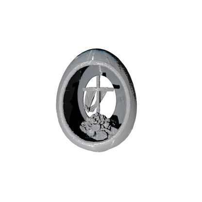 Peace N Joy The Cross Easter Egg - Religious Easter Decoration | Christian Resurrection Display | Unique Christian Gift - Grey