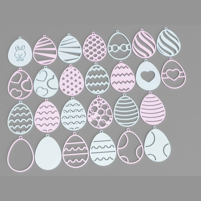 Peace N Joy Luxury Hanging Easter Egg Ornaments - Modern Decorative Set of 12