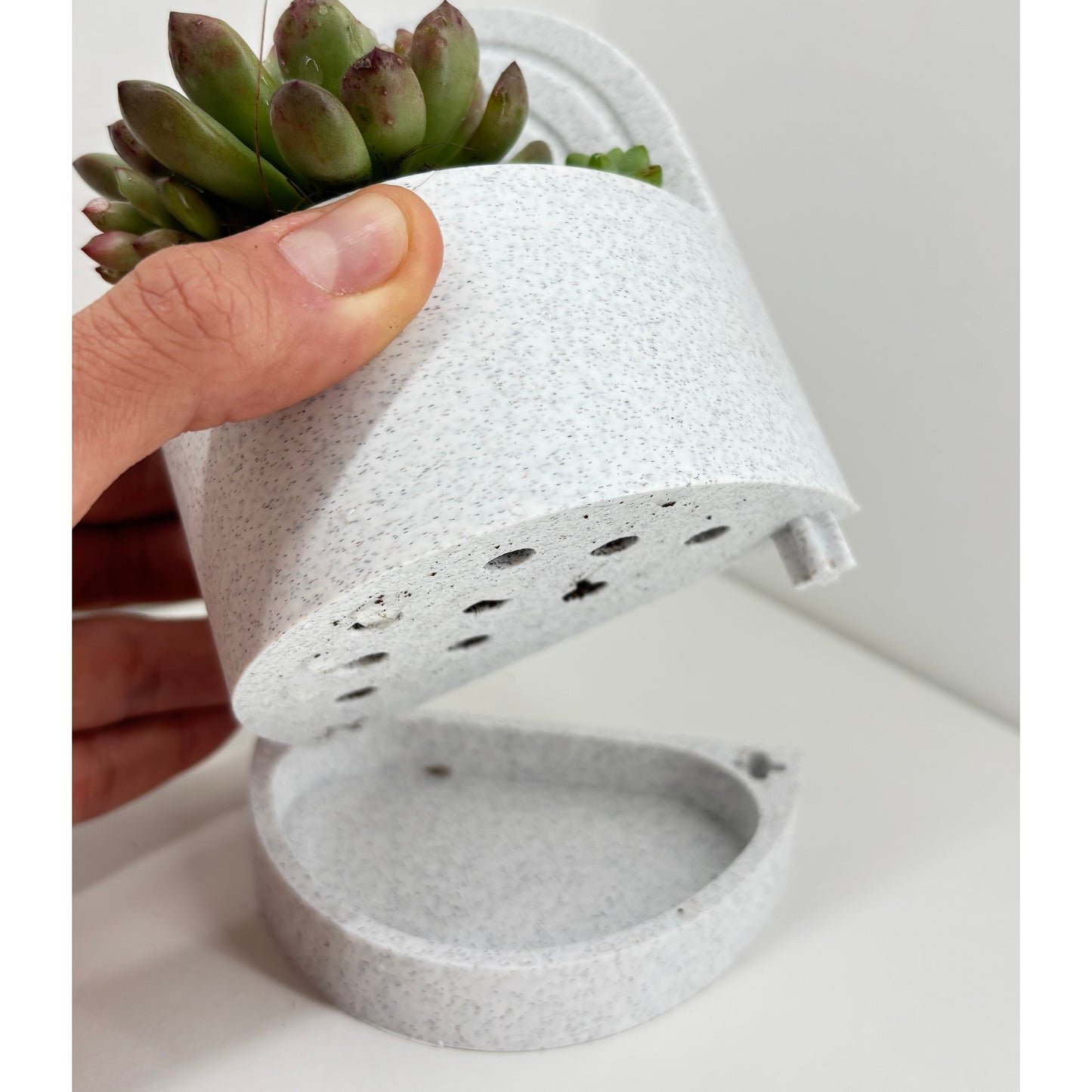 Peace N Joy Designer Bookend Planter with Water Reservoir - Minimalist Home Decor for Bookshelves & Desks - Pack of 2 | Dual-Purpose Plant Holder - Designed by Vireo Studio