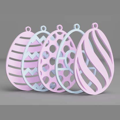 Peace N Joy Luxury Hanging Easter Egg Ornaments - Modern Decorative Set of 12