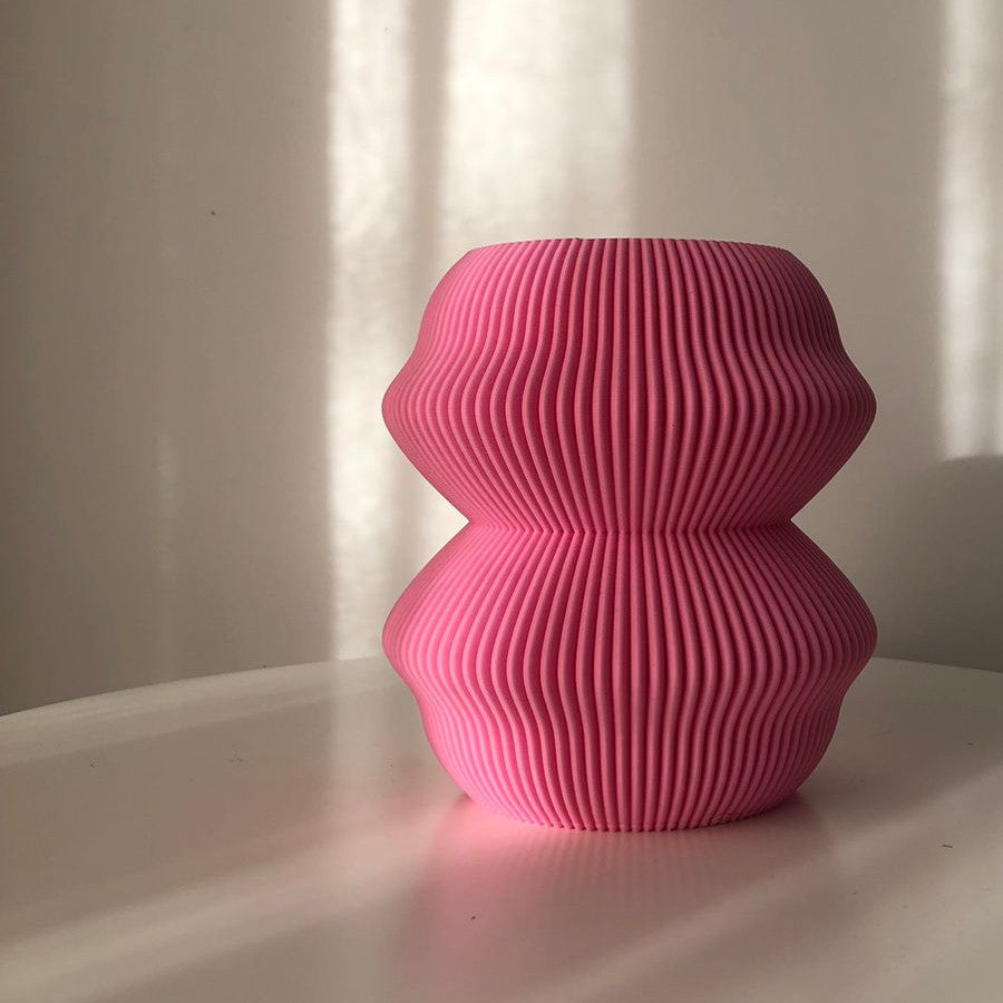 Peace N Joy MICONOS POT - Sculptural Modern Planter with Ribbed Texture | Luxury Minimalist Home Decor Accent