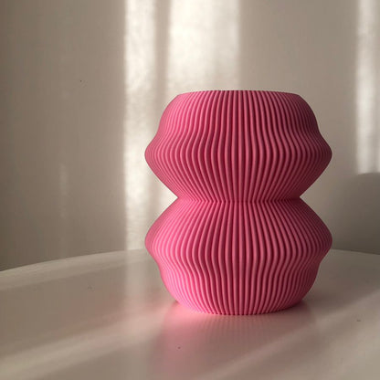 Peace N Joy MICONOS POT - Sculptural Modern Planter with Ribbed Texture | Luxury Minimalist Home Decor Accent