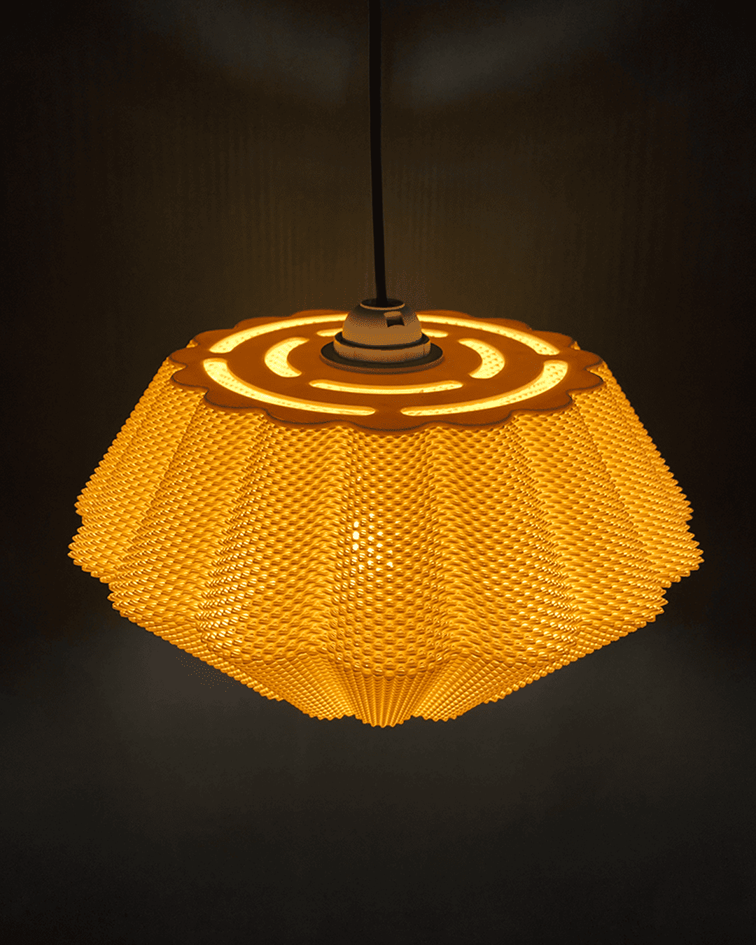SOL WALL LAMP RippleMesh by Peace N Joy - Sculptural Hanging or Wall-Mounted Luxury Lamp with Textured Glow