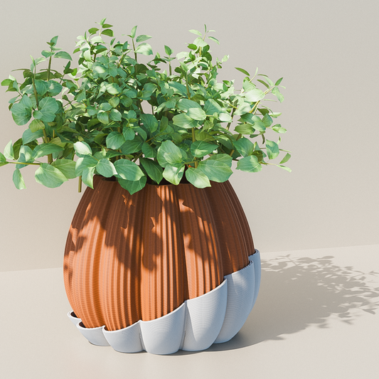 Marina Planter Pot – Designer Indoor/Outdoor Decorative Pot with Dual-Tone Modular Base | Premium Home & Garden Decor by Peace N Joy
