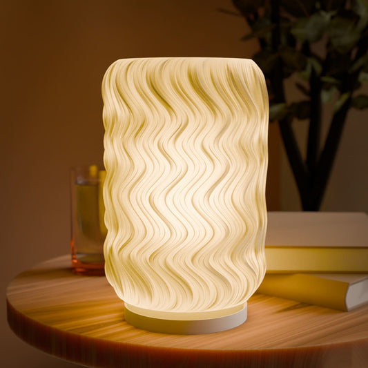 Tide Luxury Lampshade by Peace N Joy – Soft Wave Texture Ambient Lamp for Bedroom & Living Space – Designer: kraken.stl