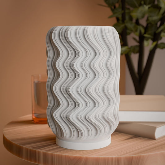 Tide Luxury Lampshade by Peace N Joy – Soft Wave Texture Ambient Lamp for Bedroom & Living Space – Designer: kraken.stl